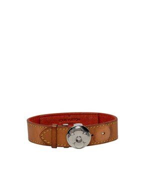 Louis Vuitton Good Luck Bracelet Brown Silver Leather Metal